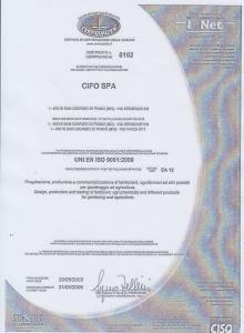 iso9001-2000 محصولات چیفو ایتالیا