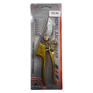 قيچي باغباني دسته آلومينيومي طلايي فونيکس با فنر يدک 